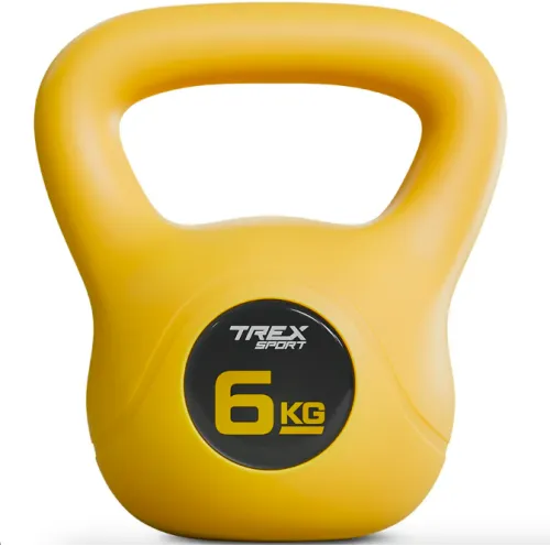 Гиря виниловая 6кг Trex Sport TX-006CKB желтая