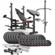 Image 1 for Набор Hop-Sport Premium 135кг со скамьей HS-1075 Pro, штангами и гантелями