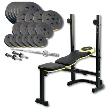 Набір Besport PowerPro 109кг з прямим грифом та лавою WB-003