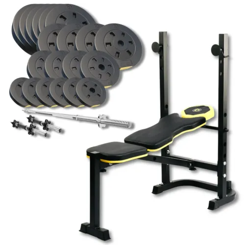 Набір Besport PowerPro 109кг з прямим грифом та лавою WB-003