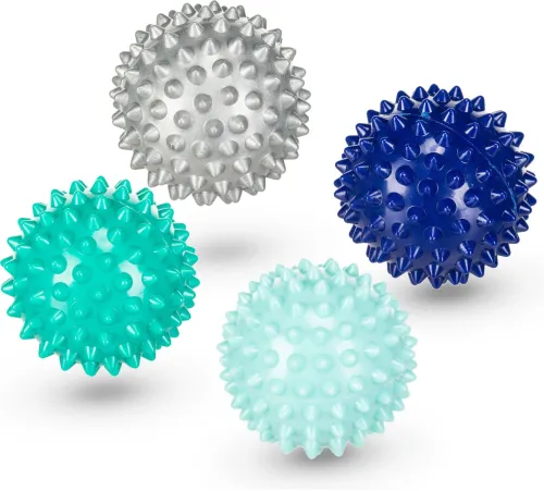 Набір масажних м'ячів Gymtek 65 мм 4 шт сіро-зелено-синій